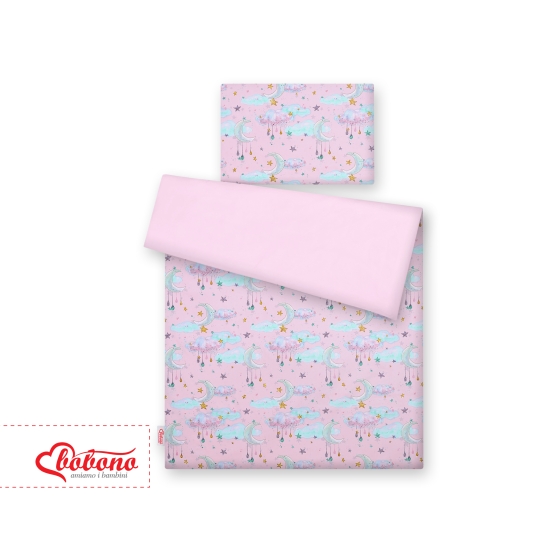 Bedding set for Baby Bed 2-pcs- moons pink