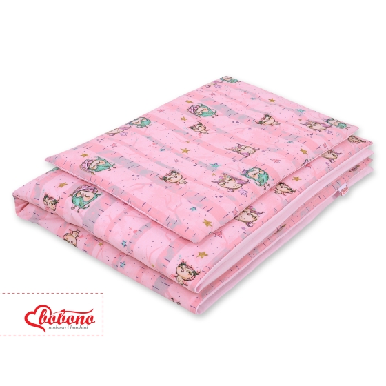 Bedding set for Baby Bed 2-pcs- Owls pink