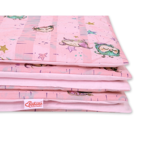 Bedding set for Baby Bed 2-pcs- Owls pink