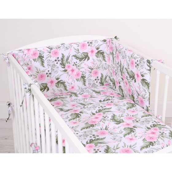 Bedding set for Baby Bed 2-pcs- peony flower pink