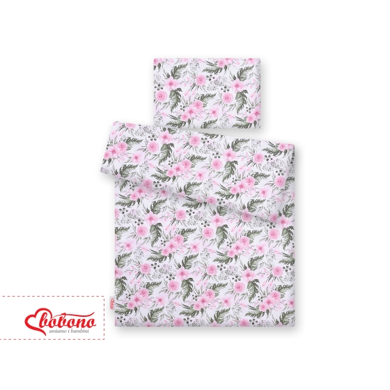 Bedding set for Baby Bed 2-pcs- peony flower pink
