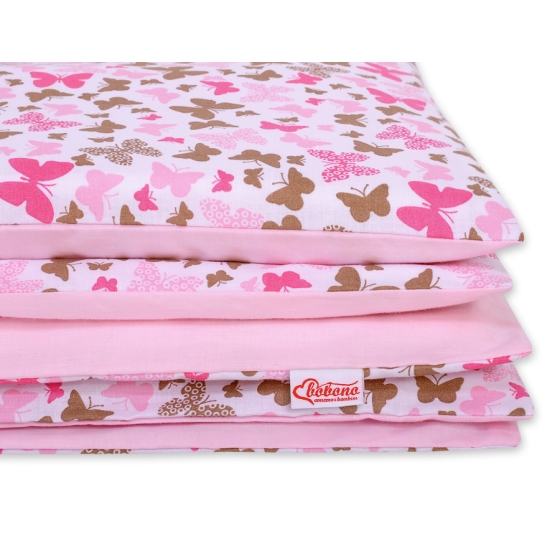 Bedding set for Baby Bed 2-pcs- pink butterflies