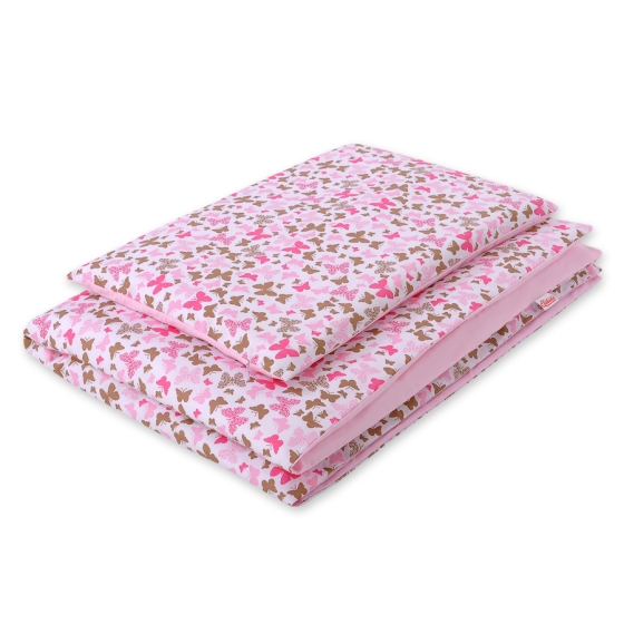 Bedding set for Baby Bed 2-pcs- pink butterflies
