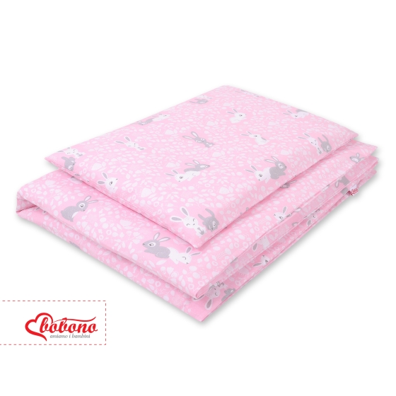 Bedding set for Baby Bed 2-pcs- pink rabbits