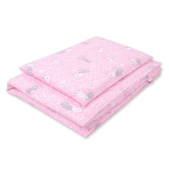 Bedding set for Baby Bed 2-pcs- pink rabbits