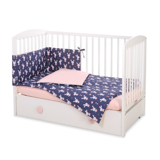 Bedding set for Baby Bed 2-pcs -rabbits navy blue