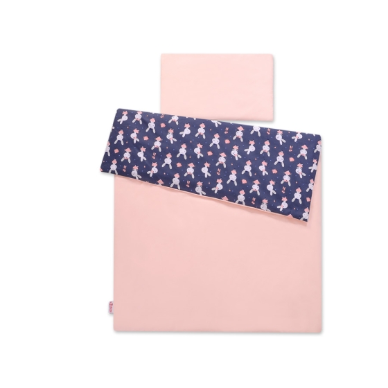 Bedding set for Baby Bed 2-pcs -rabbits navy blue