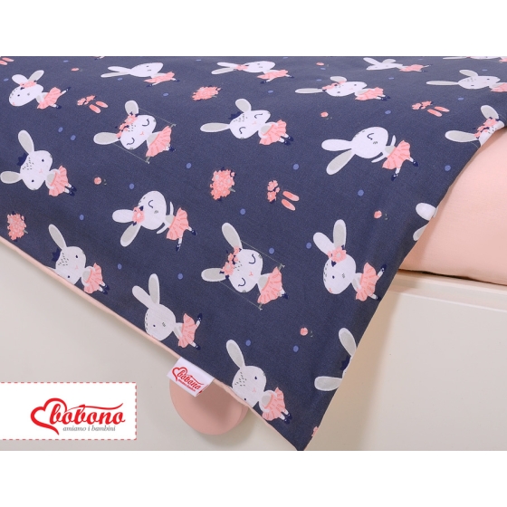 Bedding set for Baby Bed 2-pcs -rabbits navy blue
