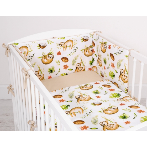 Bedding set for Baby Bed 2-pcs- sloths beige/beige