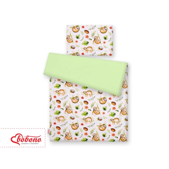 Bedding set for Baby Bed 2-pcs- sloths beige/green