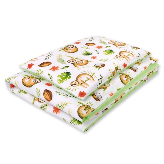 Bedding set for Baby Bed 2-pcs- sloths beige/green