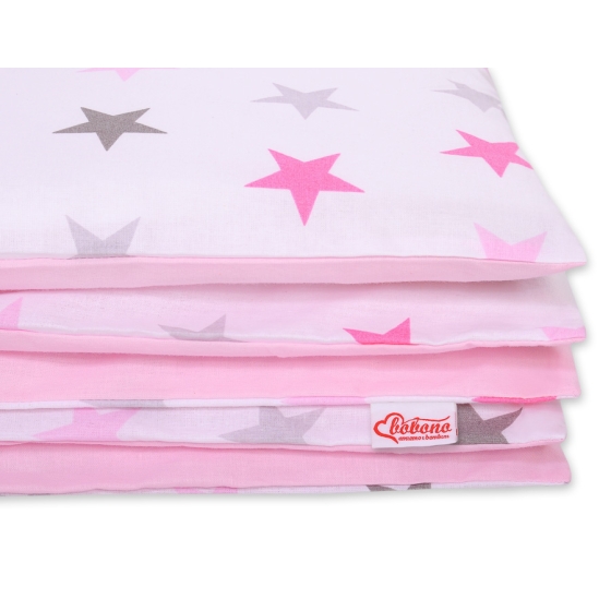 Bedding set for Baby Bed 2-pcs - stars gray - pink /pink