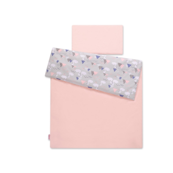 Bedding set for Baby Bed 2-pcs -Swans gray