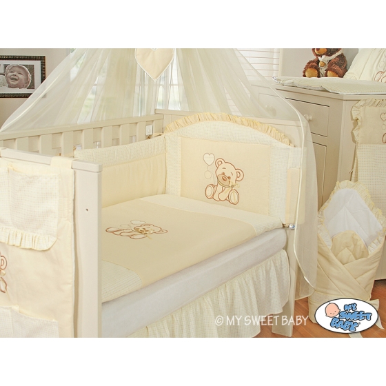 Bedding set for Baby Bed 2-pcs- Teddy Bear with bow cream