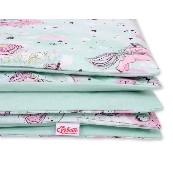 Bedding set for Baby Bed 2-pcs- unicorn mint