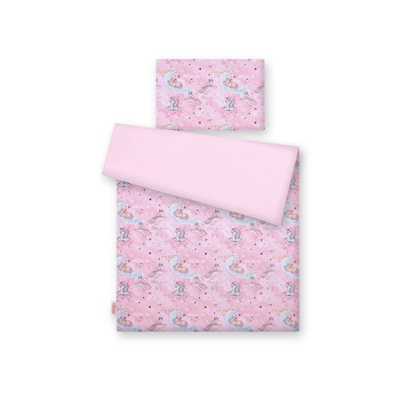 Bedding set for Baby Bed 2-pcs- unicorn pink