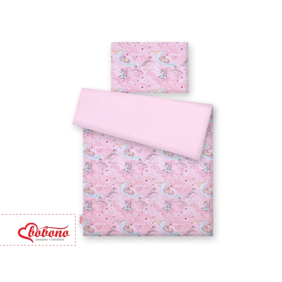 Bedding set for Baby Bed 2-pcs- unicorn pink