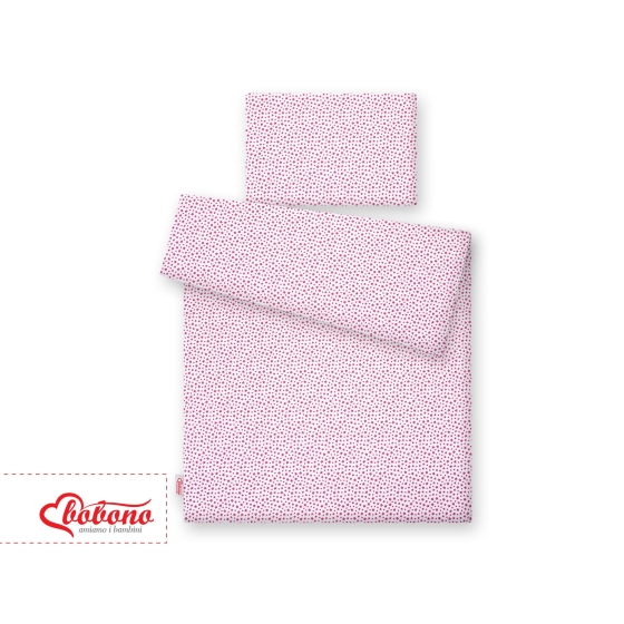 Bedding set for Baby Bed 2-pcs- white-wine red stars