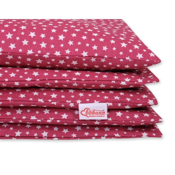 Bedding set for Baby Bed 2-pcs- wine red stars