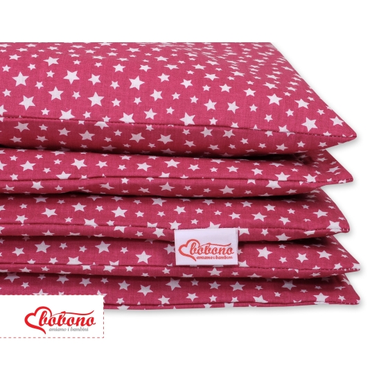 Bedding set for Baby Bed 2-pcs- wine red stars