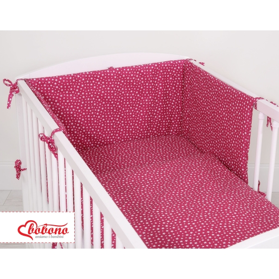 Bedding set for Baby Bed 2-pcs- wine red stars