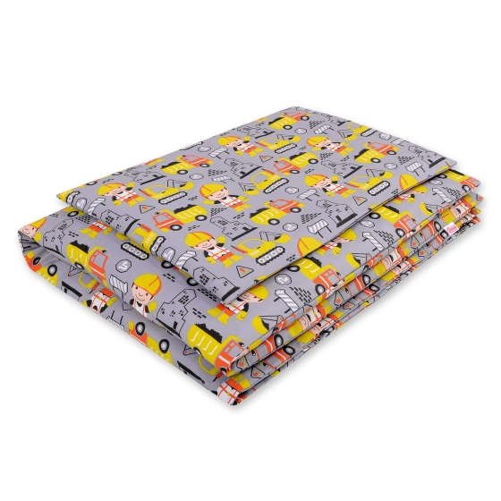 Bedding set for Baby Bed 2-pcs - yellow excavators