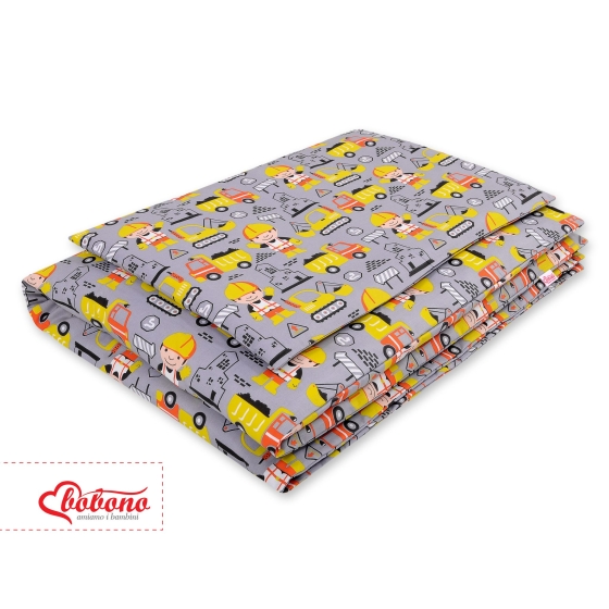 Bedding set for Baby Bed 2-pcs - yellow excavators