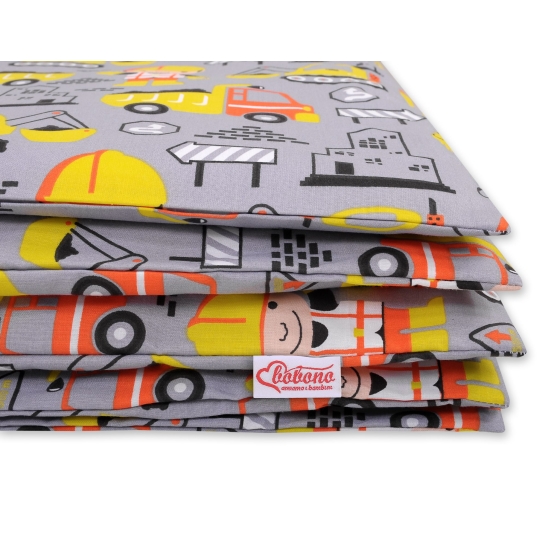 Bedding set for Baby Bed 2-pcs - yellow excavators