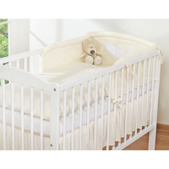 Bedding set for Baby Cot 3-pcs- Hanging Hearts cream
