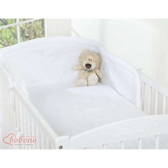 Bedding set for Baby Cot 3-pcs- Hanging Hearts white