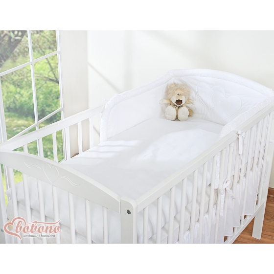 Bedding set for Baby Cot 3-pcs- Hanging Hearts white