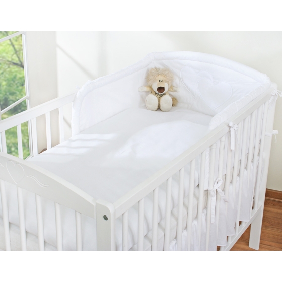 Bedding set for Baby Cot 3-pcs- Hanging Hearts white