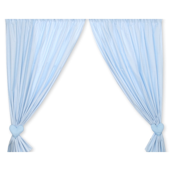Blue Curtains for baby room- Bear with bow