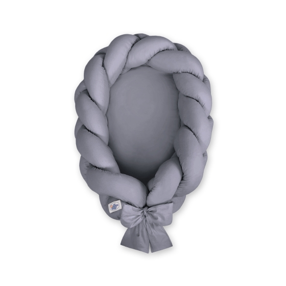 Braided babynest Knot Bumper & Mattress 2 in 1- anthracite