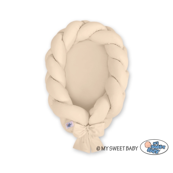 Braided babynest Knot Bumper & Mattress 2 in 1- beige