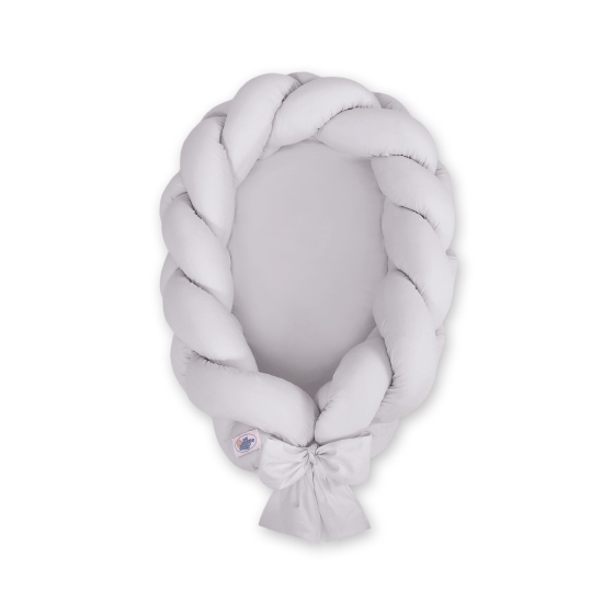 Braided babynest Knot Bumper & Mattress 2 in 1 - gray