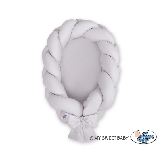 Braided babynest Knot Bumper & Mattress 2 in 1 - gray