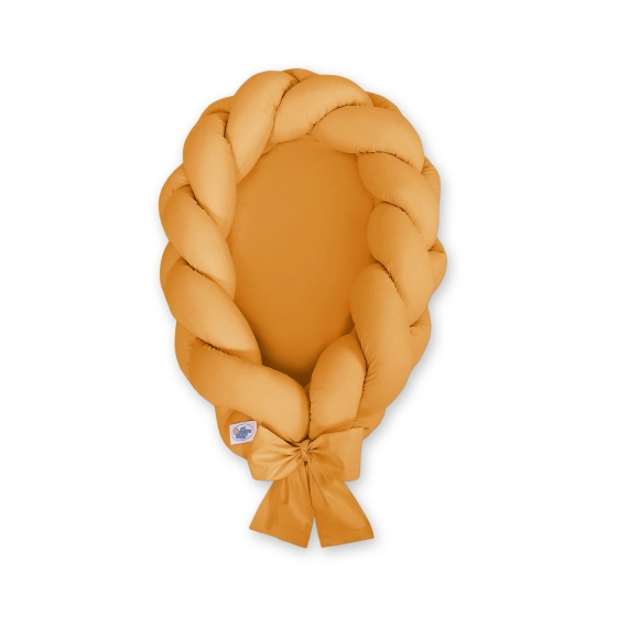 Braided babynest Knot Bumper & Mattress 2 in 1 - honey yellow