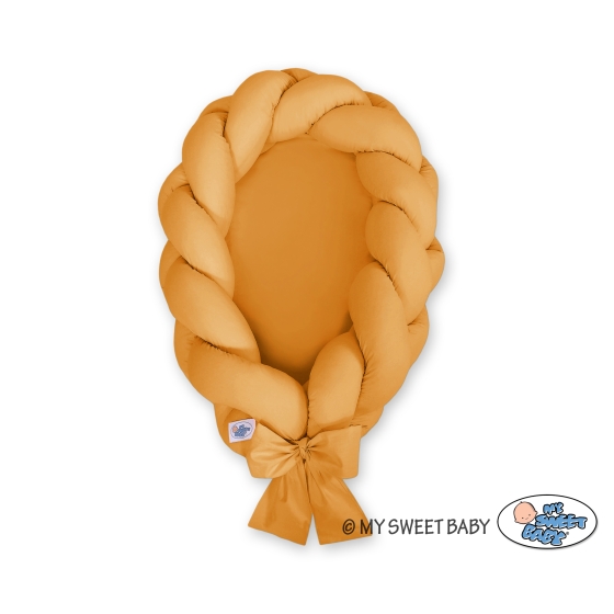 Braided babynest Knot Bumper & Mattress 2 in 1 - honey yellow