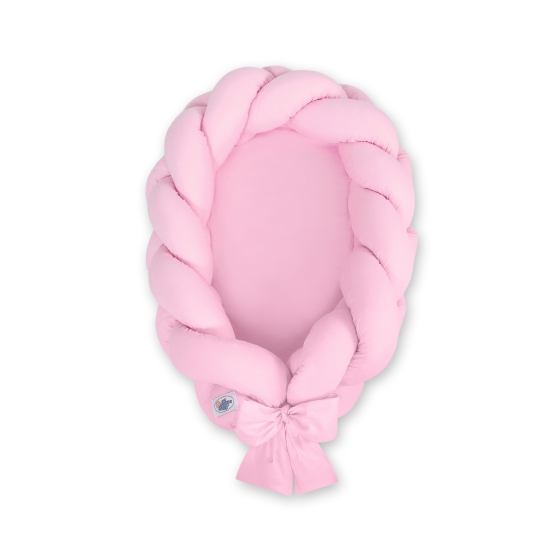 Braided babynest Knot Bumper & Mattress 2 in 1 - pink