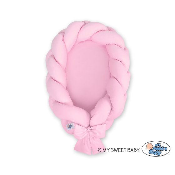 Braided babynest Knot Bumper & Mattress 2 in 1 - pink