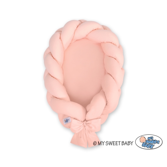 Braided babynest Knot Bumper & Mattress 2 in 1 - powder pink