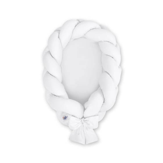 Braided babynest Knot Bumper & Mattress 2 in 1 - white
