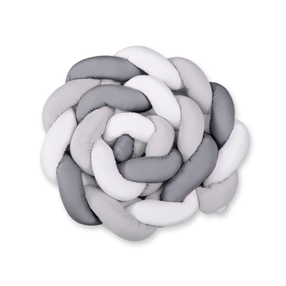 Braided bumper for crib or cot