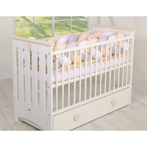 Knot Crib Braided Bumper XXL Pillow- white-gray-beige
