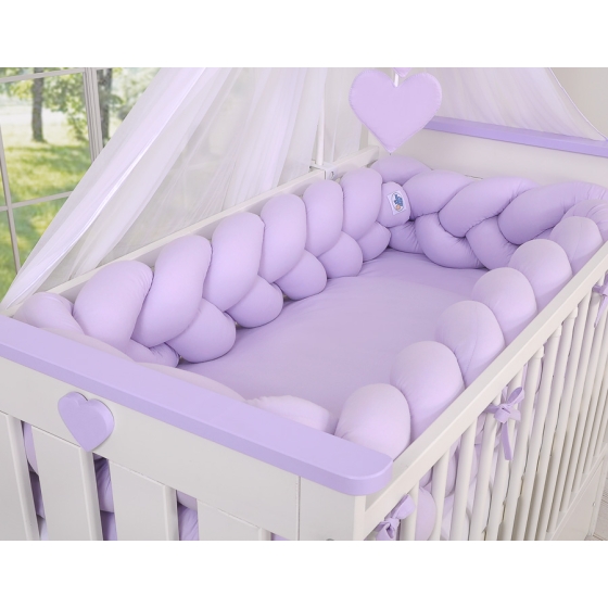 Braided Cushion Extra Long Knot bumper 3,6m XXL Pillow- lilac