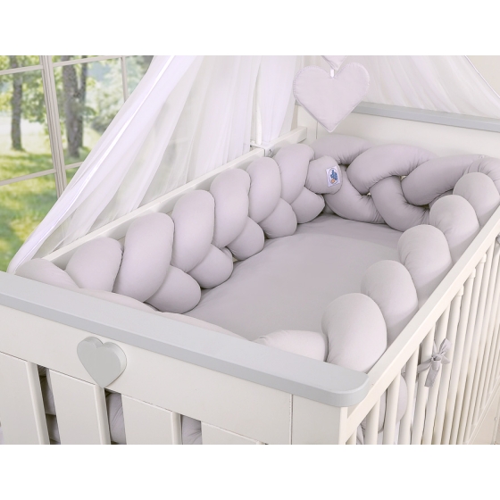 Braided Cushion Extra Long Knot bumper 360cm XXL Pillow- gray