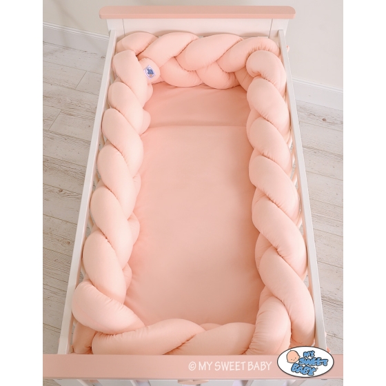 Braided Cushion Extra Long Knot bumper XXL Pillow- powder pink