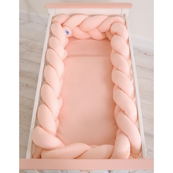 Braided Cushion Extra Long Knot bumper XXL Pillow- powder pink