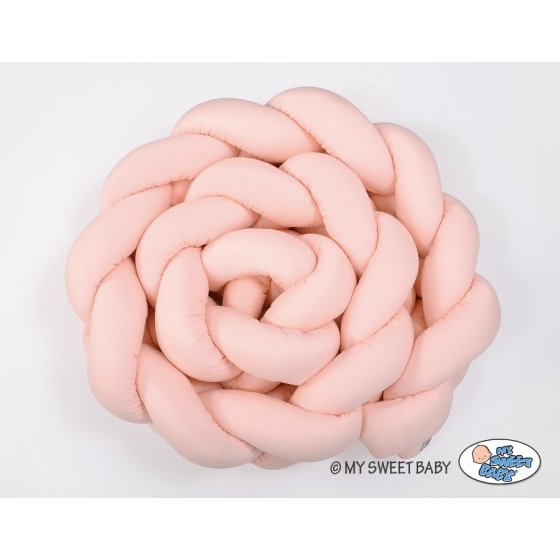 Braided Cushion Extra Long Knot bumper XXL Pillow- powder pink